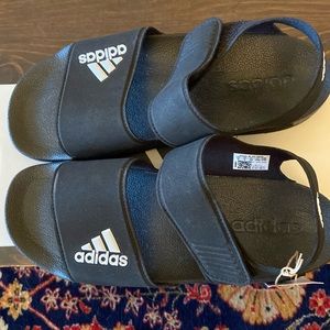 Boys Black Adilette Sandals- Sz 6 NWT